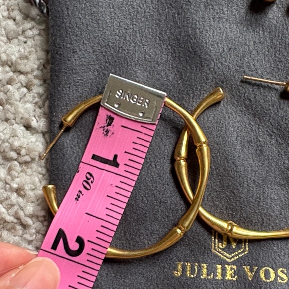 Julie Vos Bamboo Gold Hoop Earrings - Picture 2 of 4